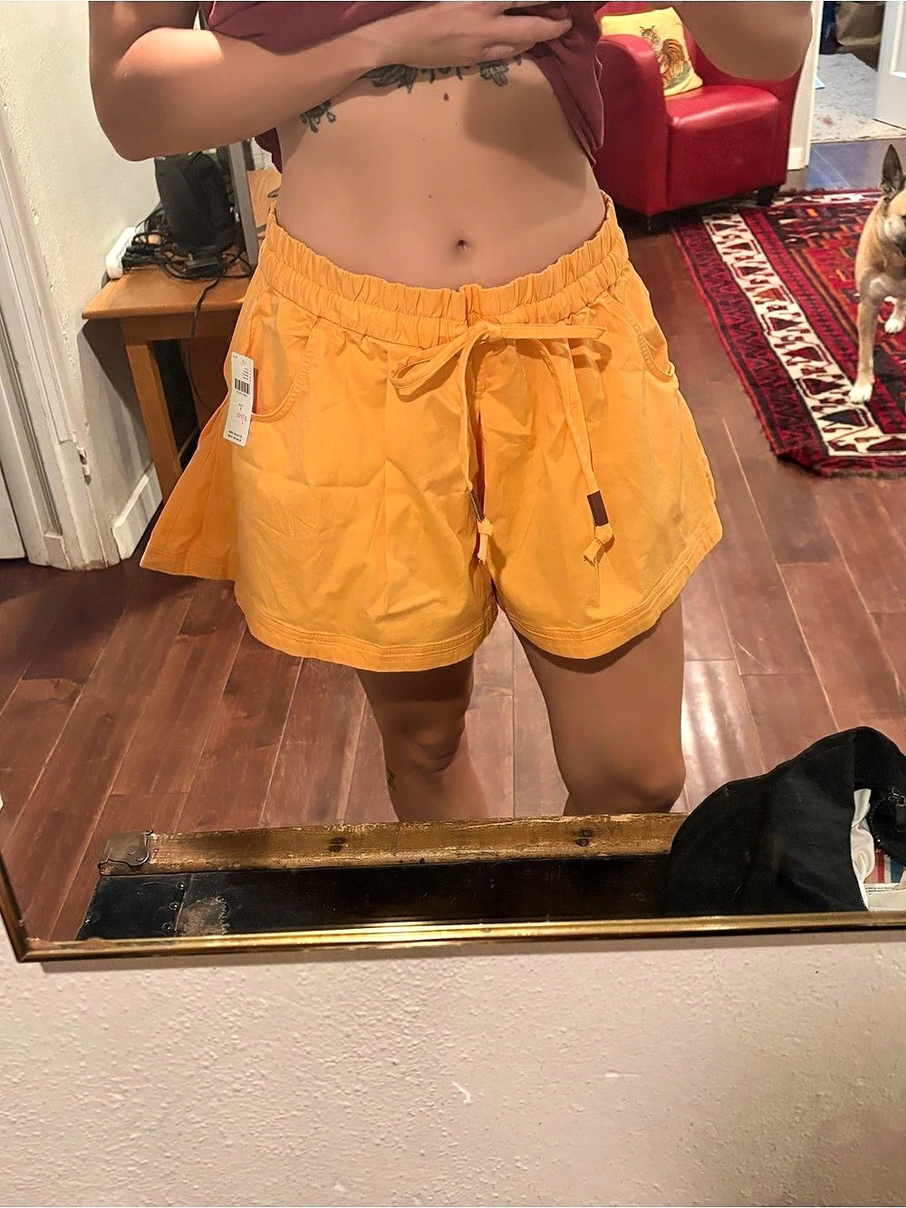 Anthropologie Athletic Shorts in Orange Size Medium NWT
